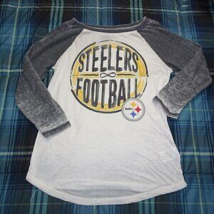 NFL Pittsburgh Steelers White/Gray Tee Size Small